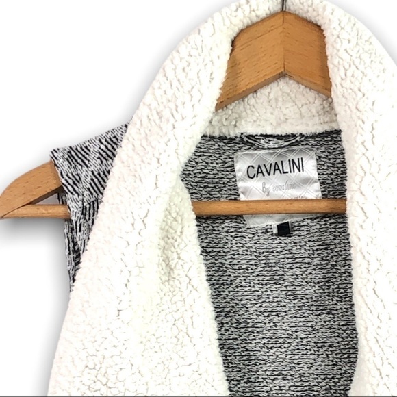 Cavalini by Cavalini - Sweater Collection Neutral Sherpa Open Vest - S - Picture 4 of 9
